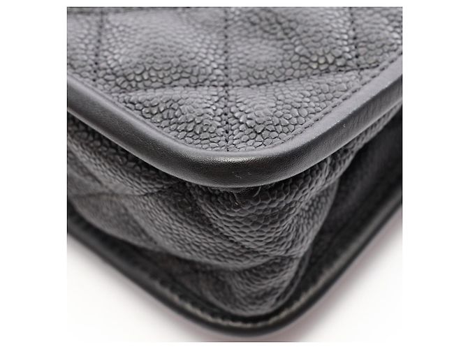 Borsa a tracolla Chanel French Riviera Matelassé Nero - vista 6