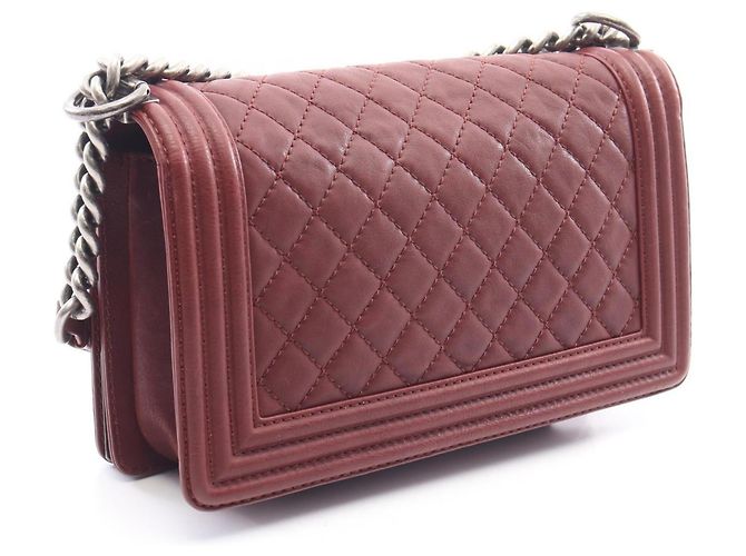 Borsa a tracolla Chanel Boy - Bordeaux Bordò - vista 2
