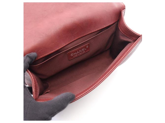 Borsa a tracolla Chanel Boy - Bordeaux Bordò - vista 3