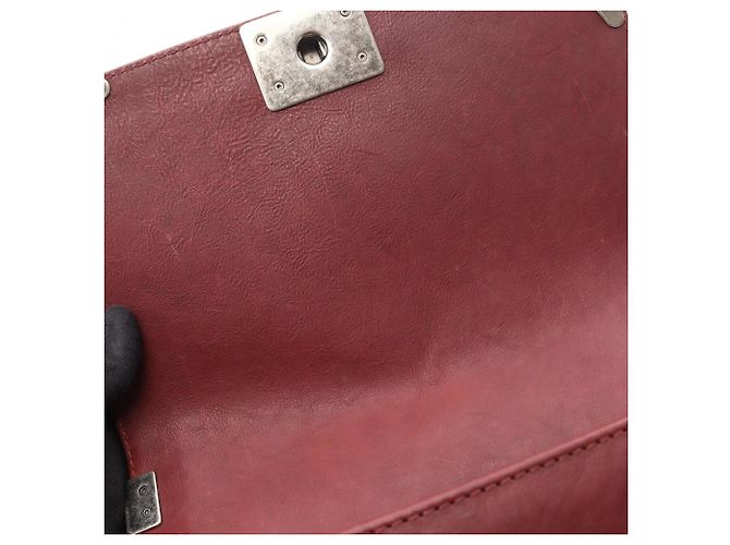 Borsa a tracolla Chanel Boy - Bordeaux Bordò - vista 6