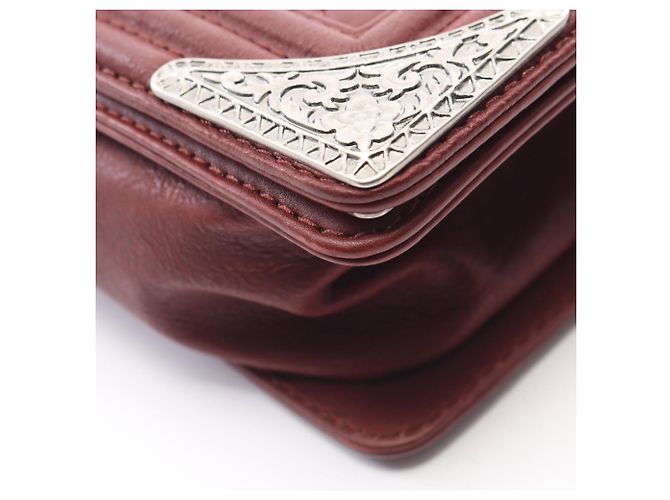Borsa a tracolla Chanel Boy - Bordeaux Bordò - vista 8