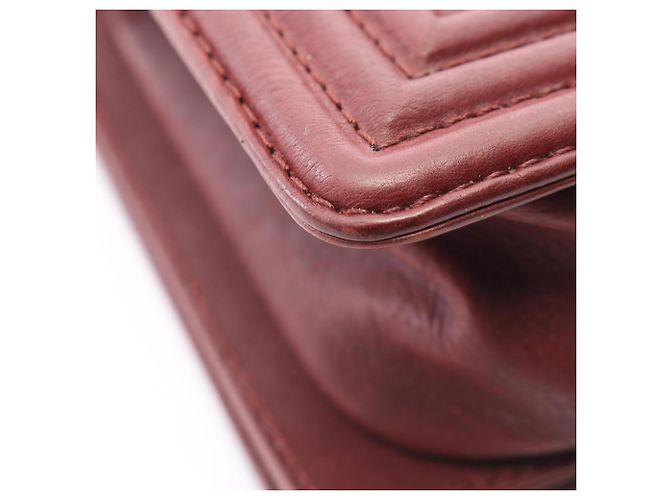 Borsa a tracolla Chanel Boy - Bordeaux Bordò - vista 9