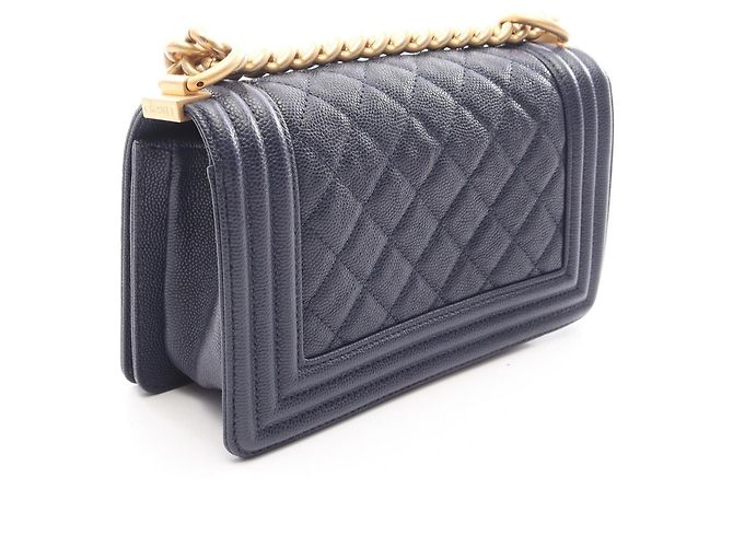 Chanel Boy Small Schultertasche Marineblau - Ansicht 2
