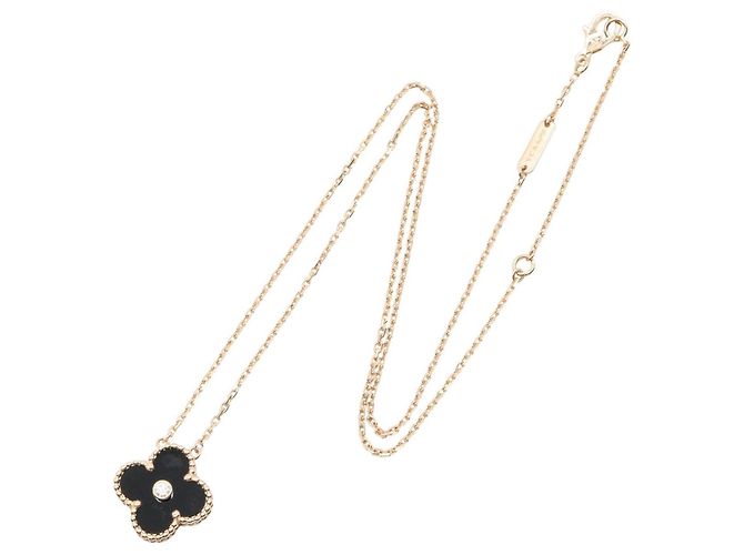 Van Cleef & Arpels Vintage Alhambra Onyx Halskette - Ansicht 2