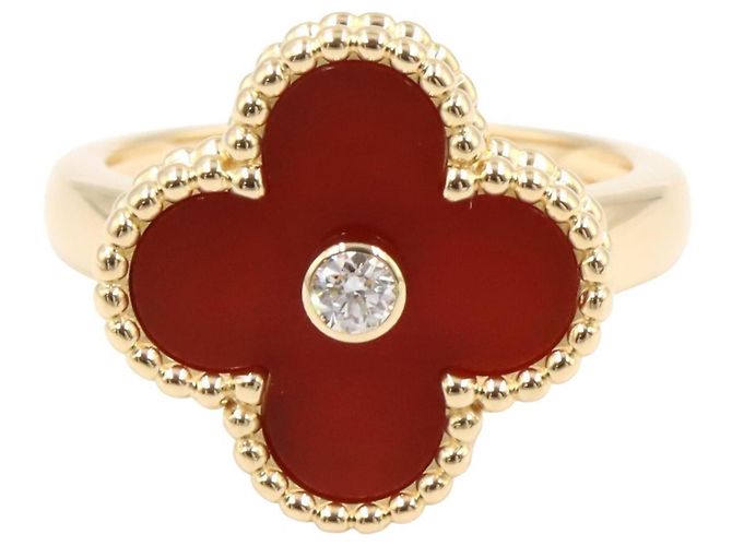 Van Cleef & Arpels Vintage Alhambra Karneol 1PD Ring Rot Golden - Ansicht 2