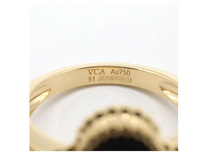 Van Cleef & Arpels Vintage Alhambra Onyx Ring Schwarz Golden - Ansicht 4