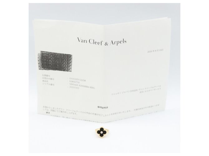 Van Cleef & Arpels Vintage Alhambra Onyx Ring Schwarz Golden - Ansicht 7