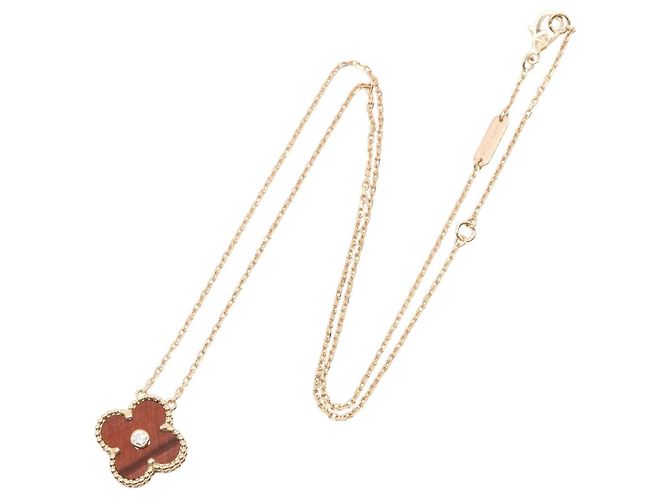 Van Cleef & Arpels Vintage Alhambra Bullseye Halskette Braun Golden - Ansicht 2