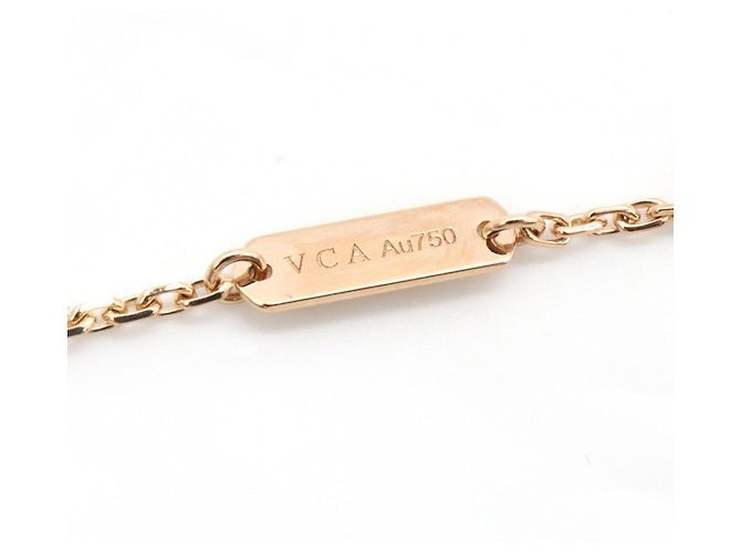 Van Cleef & Arpels Vintage Alhambra Bullseye Halskette Braun Golden - Ansicht 3