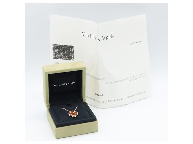 Van Cleef & Arpels Vintage Alhambra Bullseye Halskette Braun Golden - Ansicht 5