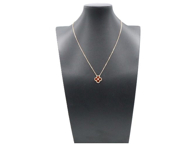 Van Cleef & Arpels Vintage Alhambra Bullseye Halskette Braun Golden - Ansicht 6