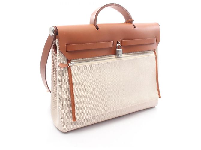 Hermès Hermes Herbag Zip Messenger 39 Handtasche Braun Roh - Ansicht 2