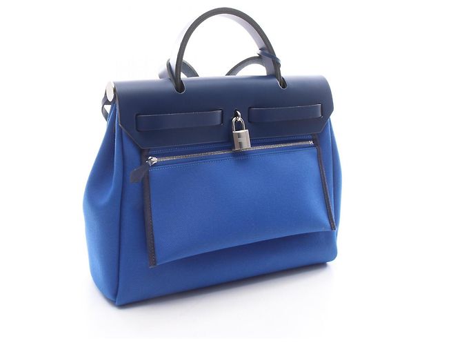 Hermès Hermes Herbag Zip PM Letournée 2-Way Handtasche Blau Marineblau - Ansicht 2