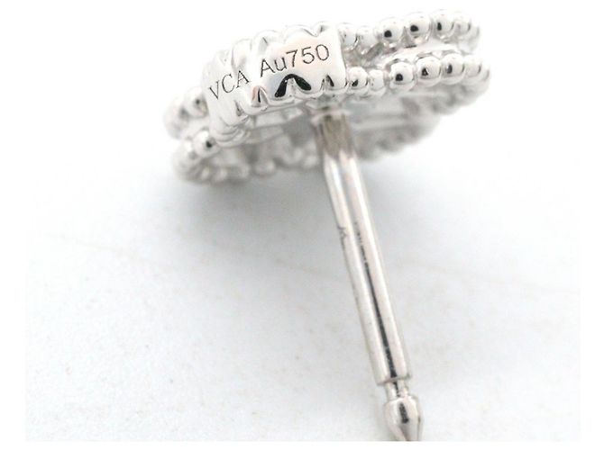 Orecchini Sweet Alhambra con diamanti Van Cleef & Arpels Argento - vista 5