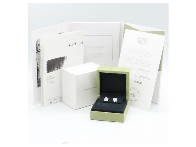 Orecchini Sweet Alhambra con diamanti Van Cleef & Arpels Argento - vista 6