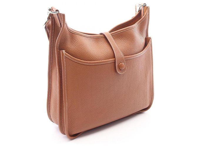 Hermès Borsa a tracolla Hermes Evelyne 3 Trois PM Gold Marrone - vista 2