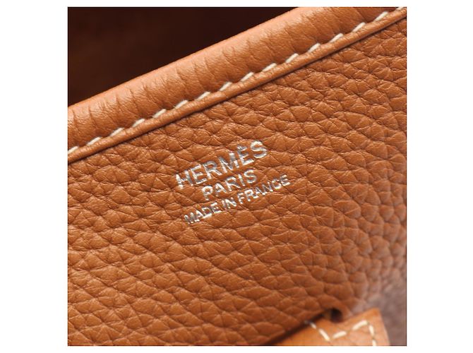 Hermès Borsa a tracolla Hermes Evelyne 3 Trois PM Gold Marrone - vista 4