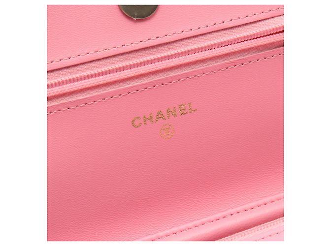Borsa Chanel Matelassé in pelle d'agnello rosa - vista 4