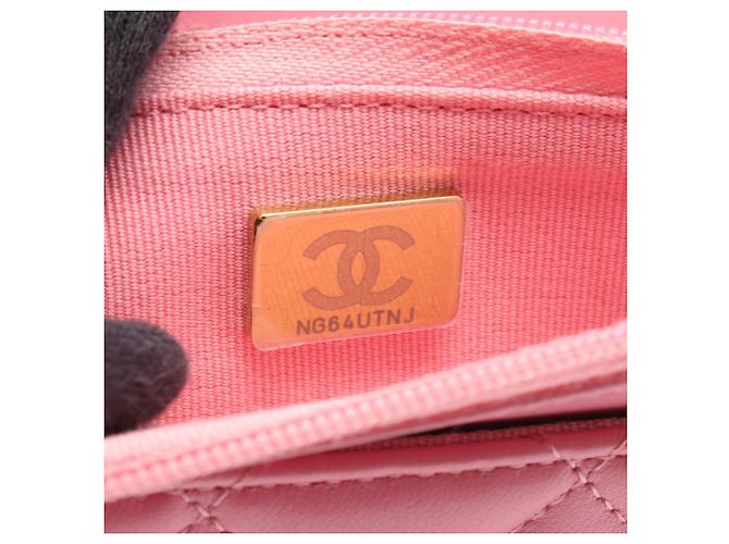Borsa Chanel Matelassé in pelle d'agnello rosa - vista 5
