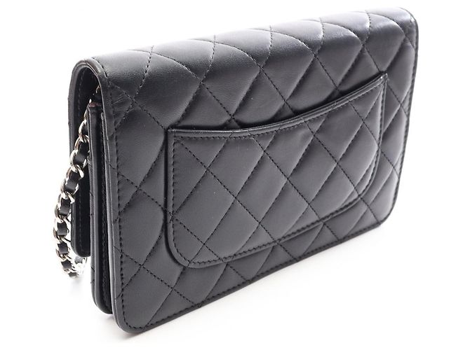 Borsa a tracolla Chanel Matelassé in pelle d'agnello nera Nero - vista 2