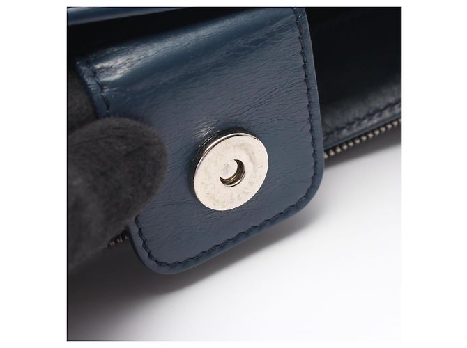 Borsa a tracolla Chanel Matelassé in pelle blu - vista 11