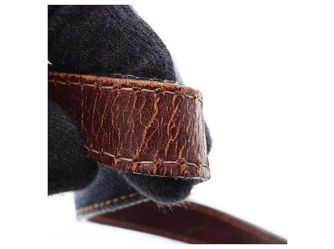 Fendi Schultertasche aus Denim-Leder Braun Marineblau - Ansicht 6