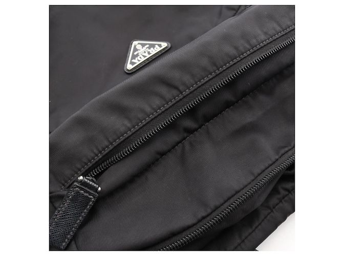 Saffiano Mochila Prada Re-Nylon Preto - vista 10