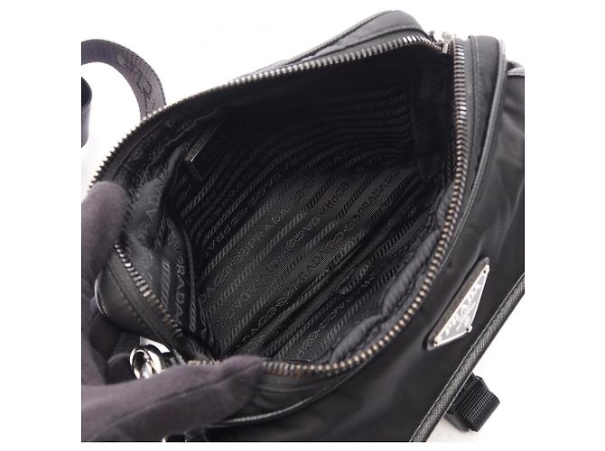 Saffiano Bolsa de Ombro Prada Re-Nylon Preto - vista 3