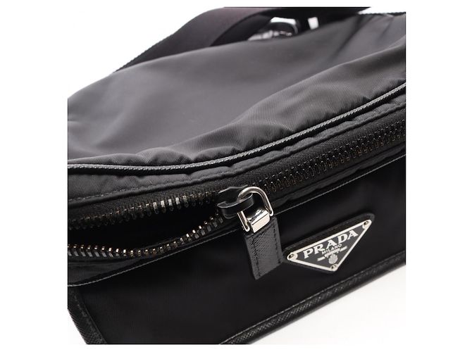 Saffiano Bolsa de Ombro Prada Re-Nylon Preto - vista 5