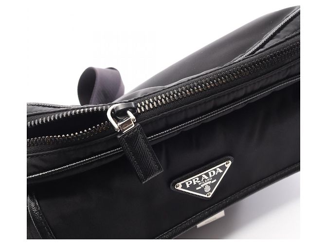 Saffiano Bolsa de Ombro Prada Re-Nylon Preto - vista 7