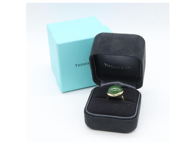 Autre Marque Tiffany & Co. Elsa Peretti Ring aus Nephrit Golden Grün - Ansicht 7