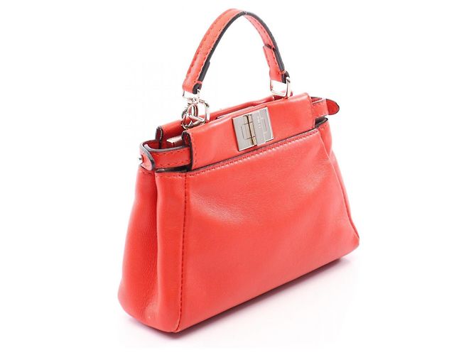 Borsa Fendi Micro Peekaboo 2-Way Rosso Multicolore - vista 2