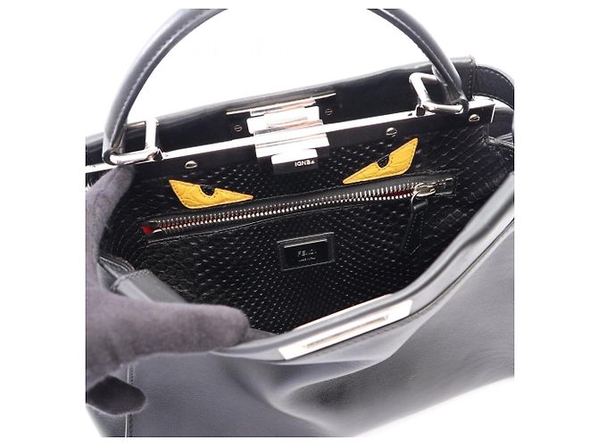 Borsa Fendi Peekaboo Regular Monster Eye Nero - vista 10