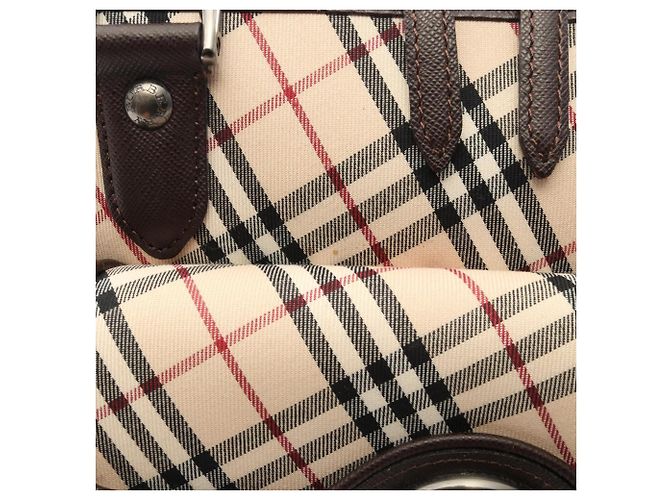 Borsa a mano Burberry Nova Check Marrone Multicolore Beige - vista 5
