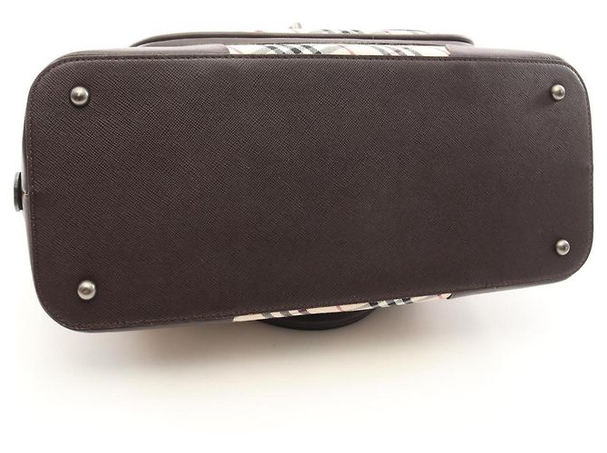 Borsa a mano Burberry Nova Check Marrone Multicolore Beige - vista 6