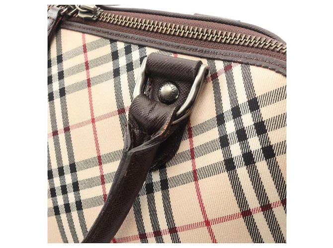Borsa a mano Burberry Nova Check Marrone Multicolore Beige - vista 9