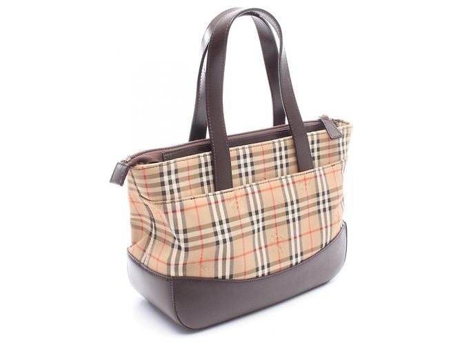Burberry Nova Check Handtasche Braun Mehrfarben Beige - Ansicht 2