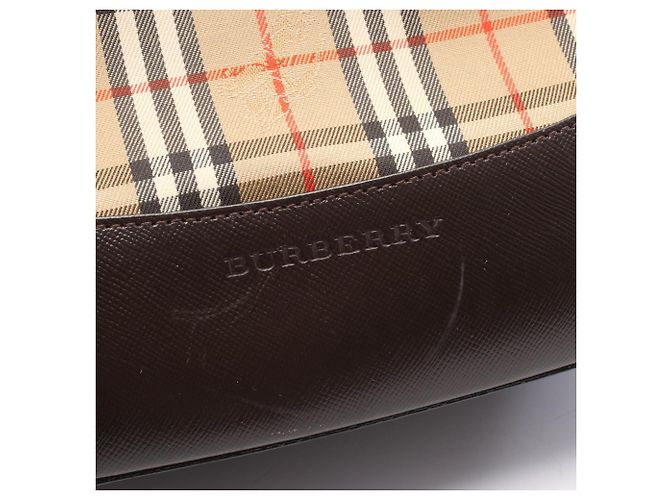 Burberry Nova Check Handtasche Braun Mehrfarben Beige - Ansicht 4