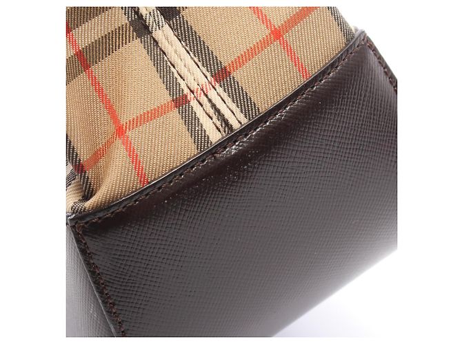 Burberry Nova Check Handtasche Braun Mehrfarben Beige - Ansicht 6