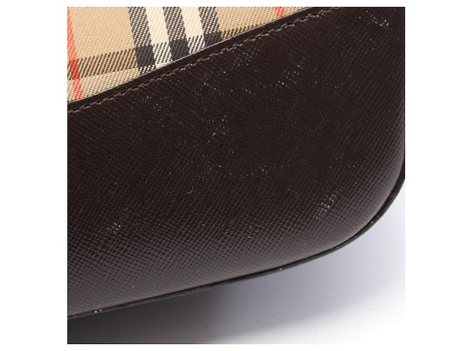 Burberry Nova Check Handtasche Braun Mehrfarben Beige - Ansicht 8