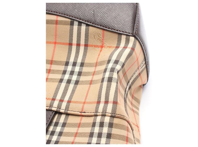 Burberry Nova Check Handtasche Braun Mehrfarben Beige - Ansicht 9