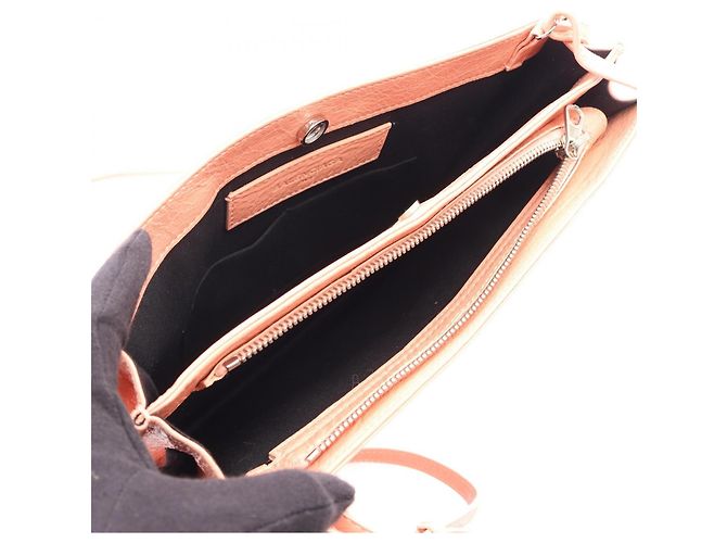 Borsa a tracolla Pochette Balenciaga in pelle arancione - vista 3
