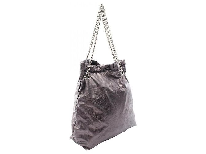Borsa Tote Balenciaga Crush Metallic Marrone Metallico - vista 2
