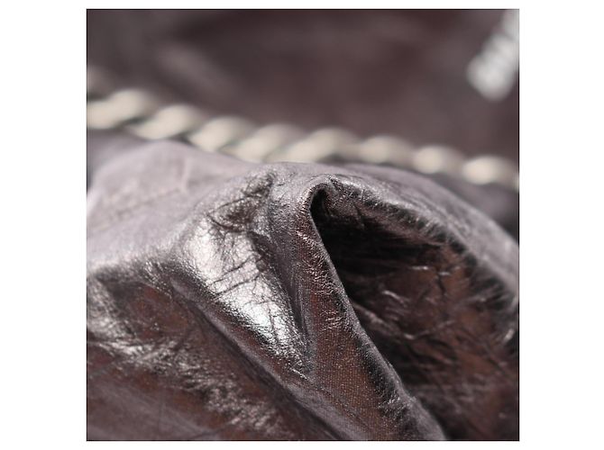 Borsa Tote Balenciaga Crush Metallic Marrone Metallico - vista 5