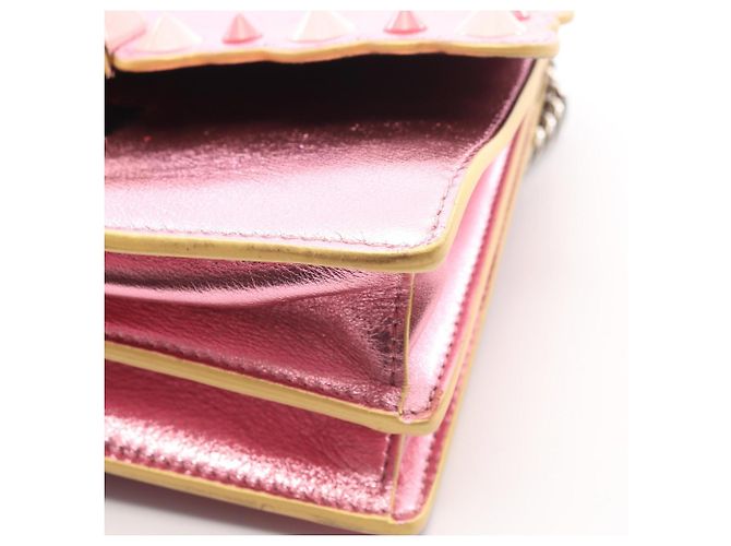 Borsa a tracolla Fendi Mini Kan I Metallic in rosa - vista 7