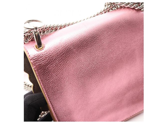 Borsa a tracolla Fendi Mini Kan I Metallic in rosa - vista 8