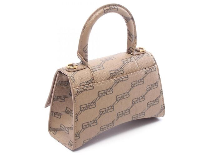 Borsa 2-Way Balenciaga Hourglass XS Marrone Beige - vista 2