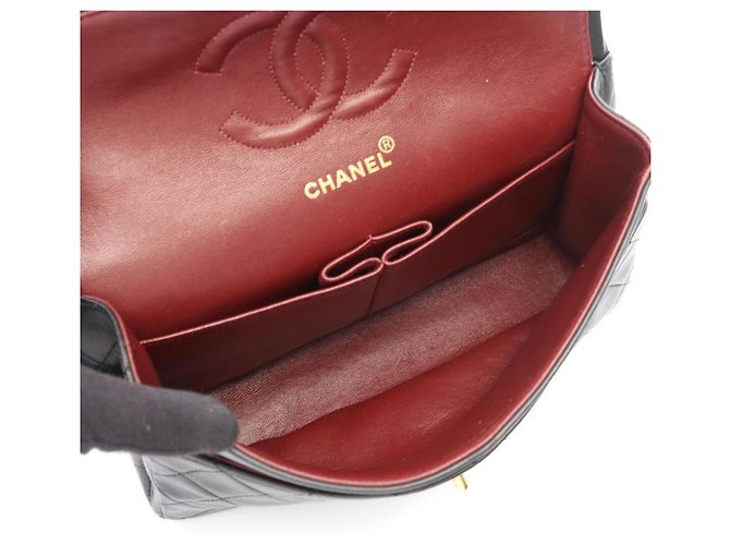 Borsa a tracolla Chanel Matelassé Double Flap in pelle d'agnello nera Nero - vista 3