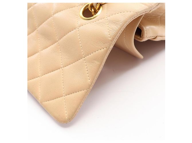 Timeless Chanel Matelassé Double Flap Handtasche Beige - Ansicht 11