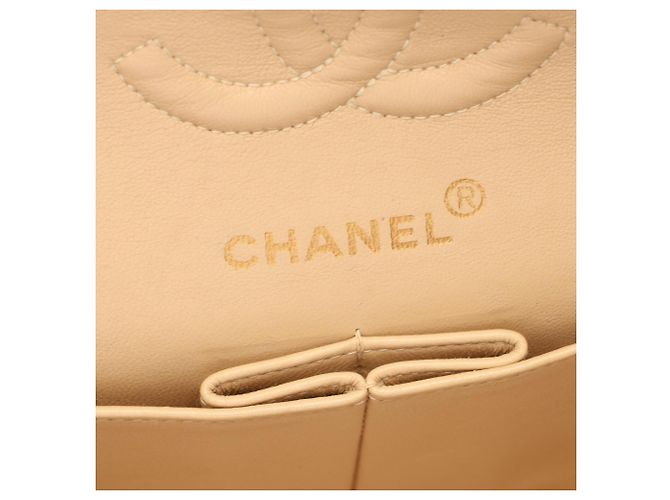 Timeless Chanel Matelassé Double Flap Handtasche Beige - Ansicht 4
